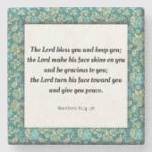 Dessous-de-verre En Pierre Écriture, Numéros 6:24-26 (Devant)