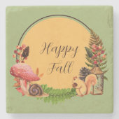 Dessous-de-verre En Pierre Écureuil et nature avec texte personnalisable (Devant)