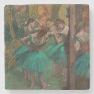 Dessous-de-verre En Pierre Edgar Degas - Danseuses, rose et vert