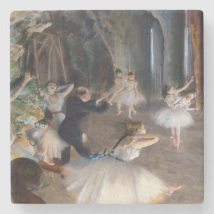 Dessous-de-verre En Pierre Edgar Degas - La répétition de ballet sur scène