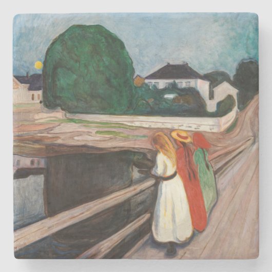 Dessous-de-verre En Pierre Edvard Munch - Les filles sur le pont (Devant)