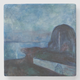 Dessous-de-verre En Pierre Edvard Munch - Nuit étoilée 1893