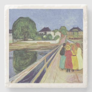 Dessous-de-verre En Pierre Edvard Munch Peinture Girls on the Bridge (c 1902)