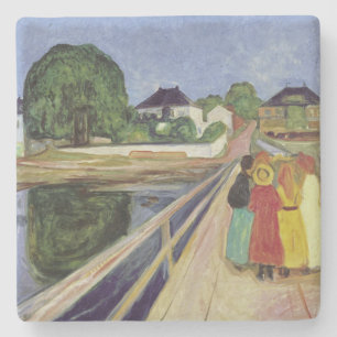 Dessous-de-verre En Pierre Edvard Munch Peinture Girls on the Bridge (c 1902)