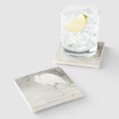 Dessous-de-verre En Pierre Egret Asian Art Coastal Bird (Côté)