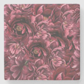 Dessous-de-verre En Pierre Élégance des fleurs bordeaux (Devant)