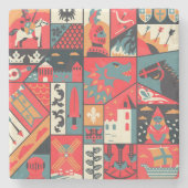 Dessous-de-verre En Pierre Élégance médiévale : Conception Motif transparente (Devant)