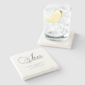 Dessous-de-verre En Pierre Élégance rustique Enregistrer la calligraphie de d (Côté)