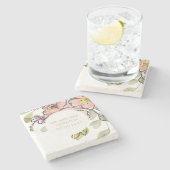 Dessous-de-verre En Pierre Elégant Fleur sauvage d'aquarelle gras mariage per (Côté)