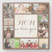Dessous-de-verre En Pierre Elegant Maman We Love You Photo Collage (Devant)