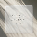 Dessous-de-verre En Pierre Élégant Mariage moderne<br><div class="desc">Dessous de verre modernes en pierre mariage avec typographie élégante et design graphique minimaliste.</div>