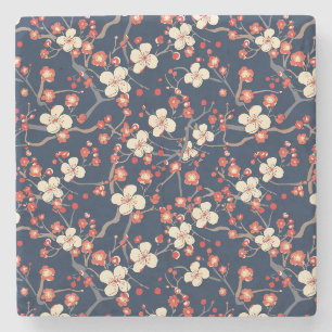 Dessous-de-verre En Pierre Élégant Motif sans couture en fleur de cerisier (1