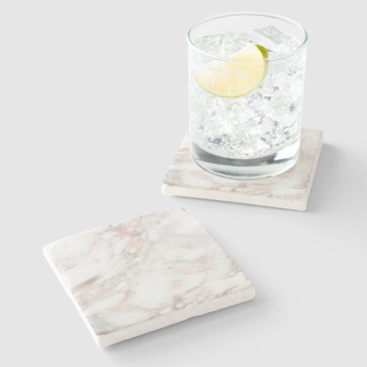 Dessous-de-verre En Pierre Elégant Rose Gold Marble Modèle Carré tendance (Côté)