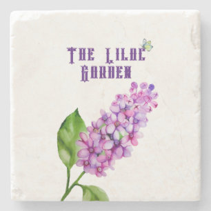 Dessous-de-verre En Pierre Élégante branche lilas aquarelle