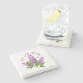 Dessous-de-verre En Pierre Élégante branche lilas aquarelle (Côté)