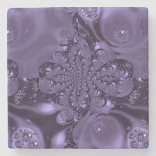 Dessous-de-verre En Pierre Élégante étincelle Royale Purple Liquide