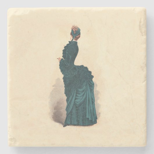 Dessous-de-verre En Pierre Élégante robe victorienne bleue (Devant)