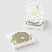 Dessous-de-verre En Pierre Eléphant de dessin (Côté)