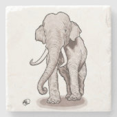 Dessous-de-verre En Pierre Éléphant de liberté (Devant)