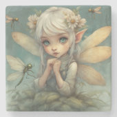 Dessous-de-verre En Pierre Elfe et libellule 2 (Devant)