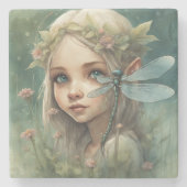 Dessous-de-verre En Pierre Elfe et libellule 3 (Devant)