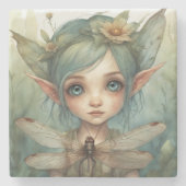 Dessous-de-verre En Pierre Elfe et libellule 6 (Devant)