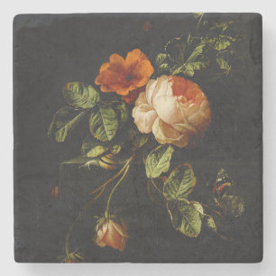 Dessous-de-verre En Pierre Elias van den Broeck, Still Life avec des Roses