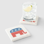 Dessous-de-verre En Pierre elphant du parti républicain américain (Côté)
