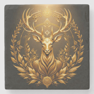 Dessous-de-verre En Pierre Emblème de cerf doré