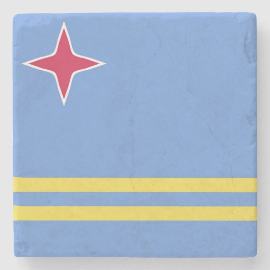 Dessous-de-verre En Pierre Emblème du drapeau d'Aruba (Devant)