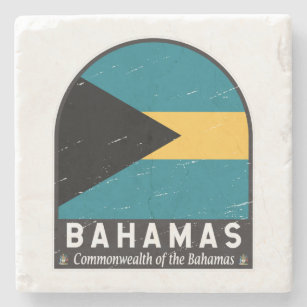 Dessous-de-verre En Pierre Emblème du drapeau des Bahamas Vintage