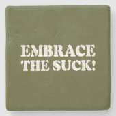 DESSOUS-DE-VERRE EN PIERRE EMBRASSEZ LE SUCK ! (Devant)