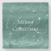 Emerald Green Glitzy Marble Christmas