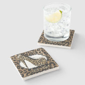 Dessous-de-verre En Pierre Empreinte de léopard High Heel Dessous de verre MO (Côté)