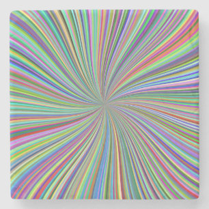 Dessous-de-verre En Pierre Énergétique Colorful Ribbon Sunburst