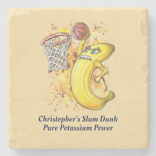 Dessous-de-verre En Pierre Énergétique Slam Dunk Banana 🍌 de sports fruitier