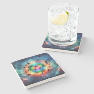 Dessous-de-verre En Pierre Énergie cosmique triangulaire