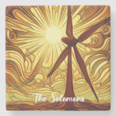 Dessous-de-verre En Pierre Énergie solaire et éolienne (Devant)