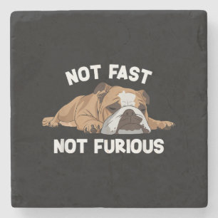 Dessous-de-verre En Pierre English Bulldog Sleeping Not Fast Not Furious Funn