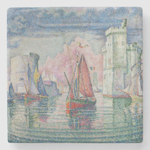 Dessous-de-verre En Pierre Entrée du port de La Rochelle, Paul Signac