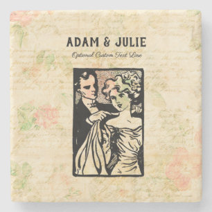Dessous-de-verre En Pierre Entreprise d'art du couple antique Amour & Romance