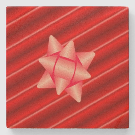 Dessous-de-verre En Pierre Enveloppement rouge de Noël avec cabot (Devant)