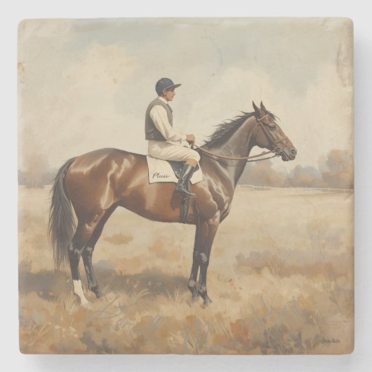 Dessous-de-verre En Pierre Équestre (Devant)