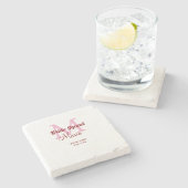 Dessous-de-verre En Pierre Équipe de la mariée ajouter le nom monogramme demo (Côté)