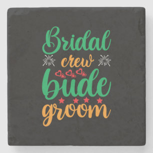 Dessous-de-verre En Pierre Équipe de mariée de mariage Marié