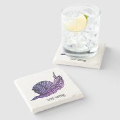 Dessous-de-verre En Pierre Escargot dans le style graphique (Côté)