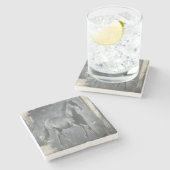 Dessous-de-verre En Pierre Étalon courant noir (Côté)