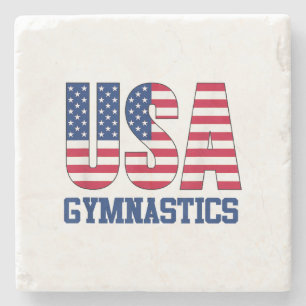 Dessous-de-verre En Pierre Etats-Unis avec drapeau américain Gymnastique Spor