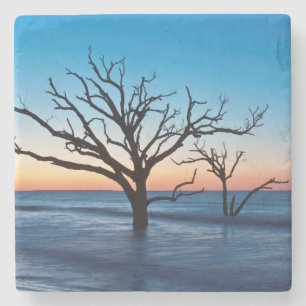 Dessous-de-verre En Pierre États-Unis, Caroline du Sud, île d'Edisto, baie 