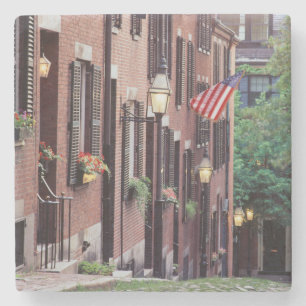 Dessous-de-verre En Pierre États-Unis, Massachusetts, Boston, Maisons le long